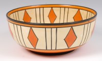 Lot 121 - A 1930s Clarice Cliff Bizarre fruit bowl, of...