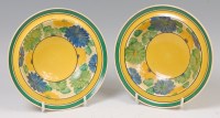 Lot 122 - Two 1930s Clarice Cliff Sungay pattern soup...