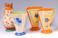 Lot 143 - A pair of Myott & Son Art Deco ceramic jugs,...