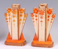 Lot 148 - A pair of Myott & Son Art Deco ceramic fan...