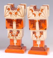 Lot 151 - A pair of Myott & Son Art Deco ceramic castle...