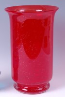 Lot 190 - A 1970s Whitefriars ruby tinted glass vase, of...