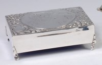 Lot 214 - An Art Nouveau silver table-top jewellery box,...