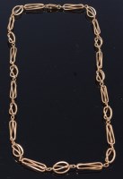 Lot 228 - A modern 9ct gold fancy-link long necklace, 25....