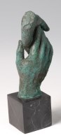 Lot 286 - A contemporary bronze model of two clasping...