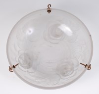 Lot 183 - An Art Deco moulded and frosted glass hanging...