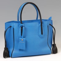 Lot 307 - A Longchamps blue Penelope Soft leather tote...