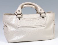 Lot 309 - A Celine textured and silvered leather handbag,...