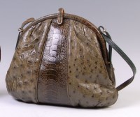 Lot 316 - A vintage crocodile skin handbag, having...