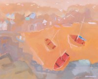 Lot 327 - Alan Furneaux (b.1953) - Boats in a Cornish...