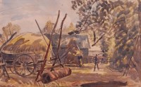 Lot 388 - Karl Hagedorn (1889-1969) - Farmyard Scene,...