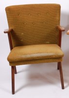 Lot 435 - A Danish 1950s teak framed and buttonback...