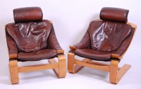 Lot 446 - A pair of 1960s Danish layered plywood...