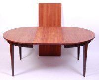 Lot 454 - A 1960s Danish rosewood extending dining table...