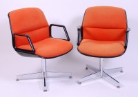 Lot 463 - A pair of 1970s Aurora orange upholstered...