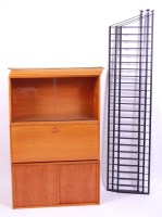 Lot 476 - A 1970s Ladderax teak two division wall unit,...