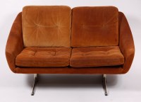 Lot 487 - A 1960s Danish brown suede two-seater sofa by...