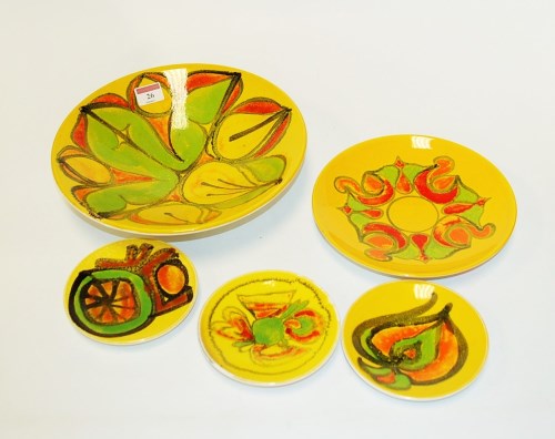 Lot 26 - A 1970s Poole Pottery Delphis Pattern shallow...
