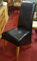 Lot 1427 - A set of six contemporary dark brown leather...