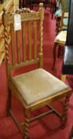 Lot 1428 - A set of four early 20th century barley twist...