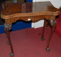 Lot 1434 - A Georgian style figured walnut serpentine...