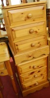 Lot 1445 - A pair of modern pine round cornered three...