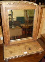 Lot 1462 - An early 20th century beaded oak toilet mirror,...