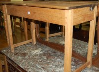 Lot 1470 - A mid 20th century elm twin school desk,...