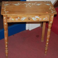 Lot 1473 - A Victorian pine and later floral painted...