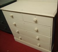 Lot 1490 - A Victorian white painted chest of two short...
