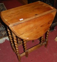Lot 1356 - A small early 20th century barley twist oak...