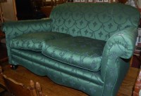 Lot 1381 - An Edwardian green fleur de lys upholstered...