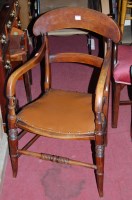 Lot 1421 - A Victorian mahogany bar back elbow chair...