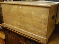Lot 1193 - A modern pine hinged top tool chest, having...