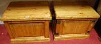 Lot 1198 - A near-pair of contemporary pine hinged top...