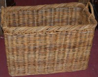 Lot 1232 - A wicker twin handled small log basket, w.62cm