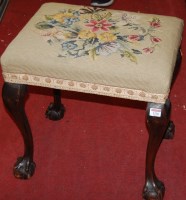Lot 1236 - A mahogany and floral tapestry upholstered...