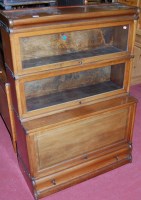 Lot 1242 - A 1930s walnut Globe Wernicke three-tier...