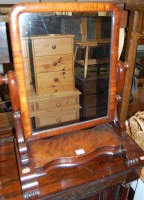 Lot 1244 - A Victorian flame mahogany swing toilet mirror