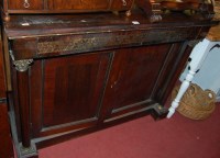Lot 1245 - A Regency rosewood and brass inlaid chiffonier,...