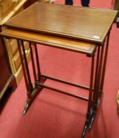 Lot 1253 - A nest of two Edwardian mahogany occasional...
