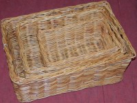 Lot 1260 - A graduated set of three rectangular wicker...
