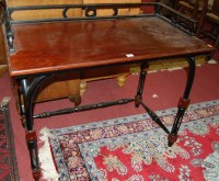 Lot 1271 - A mahogany and ebonised three quarter gallery...