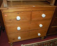 Lot 1273 - A Victorian pine chest of two short over two...