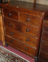 Lot 1275 - A Victorian mahogany round cornered chest of...
