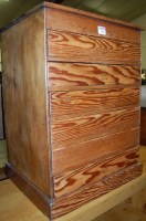 Lot 1283 - A 19th century pitched pine six drawer...