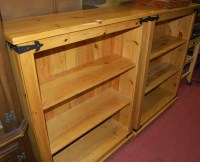 Lot 1284 - A pair of contemporary pine and metal bound...