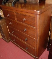 Lot 1263 - A Victorian mahogany round cornered chest of...