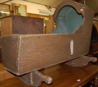 Lot 1318 - A Victorian painted pine childs cradle, w.90cm