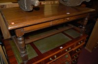 Lot 1319 - A contemporary joined oak rectangular coffee...
